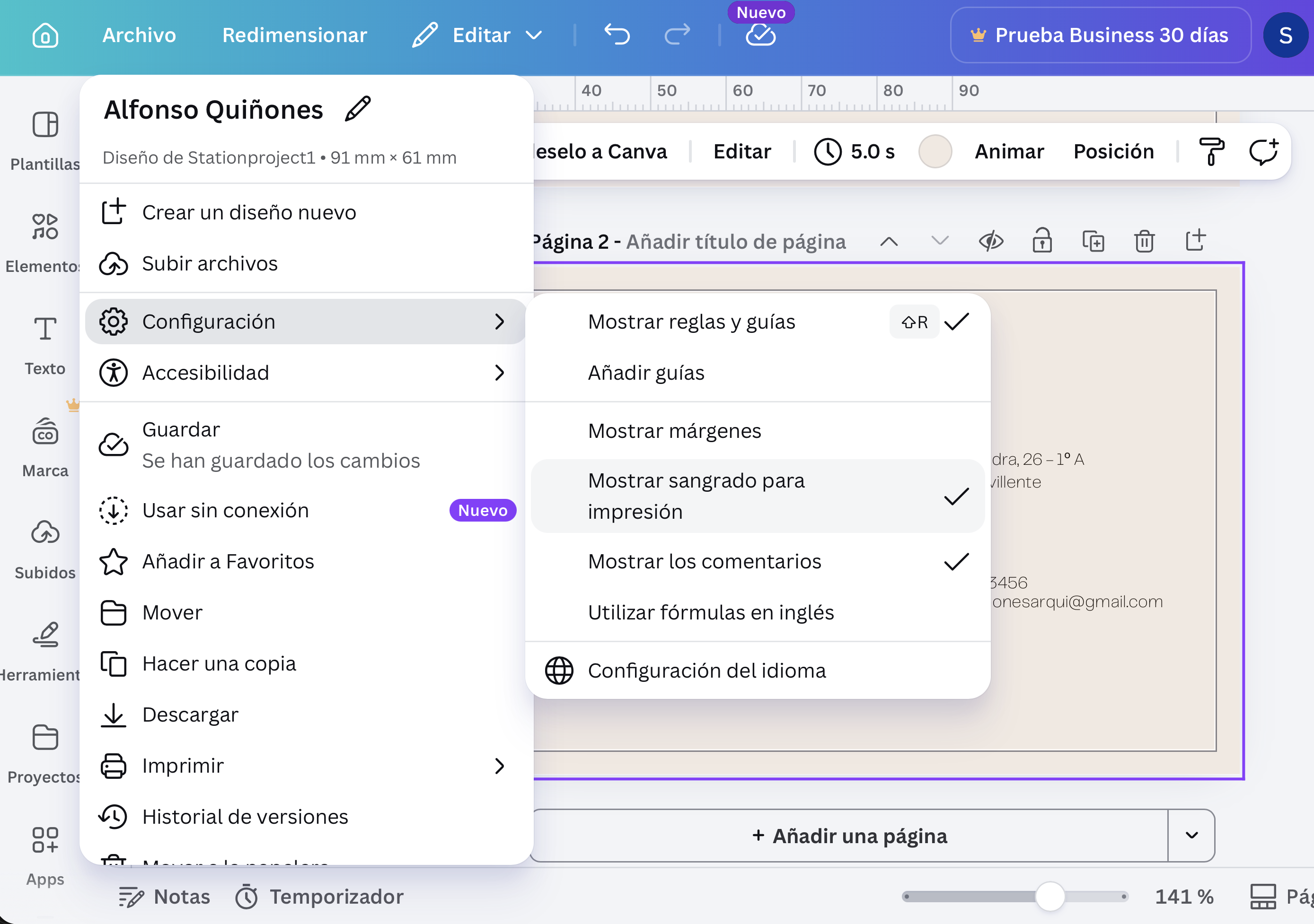 Activar sangrado para impresión en Canva